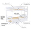 Ver imagem 7 de Treliche Solteiro Infantil Slim e Mini Escada/escorregador Madeira Maciça Branco Housin