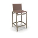 Ver imagem 2 de Kit 3 Banquetas Alta Bancada Alumínio Fendi Tela Marrom