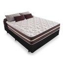 Ver imagem 1 de Cama Base Box Casal Marrom + Colchão de Molas Anjos Classic Superlastic - 138x188
