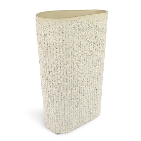 Vaso de Vidro com Textura de Areia Decorativo 29x16cm