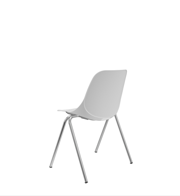 Cadeira Concha Pés de Aço Gupe Decor Cinza - 6