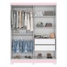 Guarda-Roupa 2 Portas de Correr 2 Gavetas Viena Multimóveis CR4032 Branco/Rosa - 4