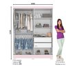 Guarda-Roupa 2 Portas de Correr 2 Gavetas Viena Multimóveis CR4032 Branco/Rosa - 3