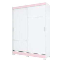 Guarda-Roupa 2 Portas de Correr 2 Gavetas Viena Multimóveis CR4032 Branco/Rosa - 2