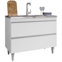 Ver imagem 1 de Balcão de Pia para Cozinha 100 Cm 2 Portas Esmerita Branco