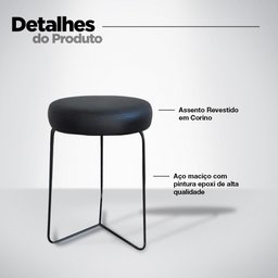 Kit 2 Banqueta Banco Aço Baixa Cozinha Bar Balcão Mesa 50cm:whisk - 2