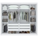 Ver imagem 3 de Guarda-roupa Casal Toronto 2 Portas 6 Gavetas com Espelho Branco