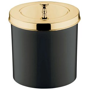 Lixeira com Tampa 5 Litros Preto Tampa Dourado Future