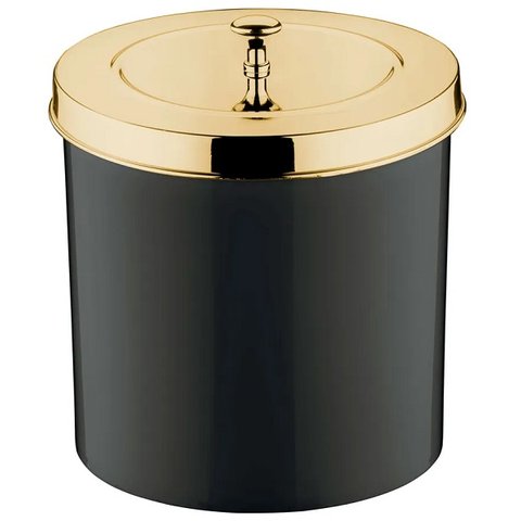 Lixeira com Tampa 5 Litros Preto Tampa Dourado Future