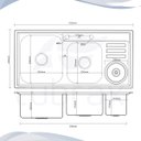 Ver imagem 6 de Cuba Dupla Cozinha Gourmet Aço Inox Luxo com Lixeira e Acessórios Tubrax