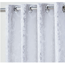 Ver imagem 2 de Cortina Jacquard Sala e Quarto 4,00x2,50 Branco Ilhós Quadrado Cromado