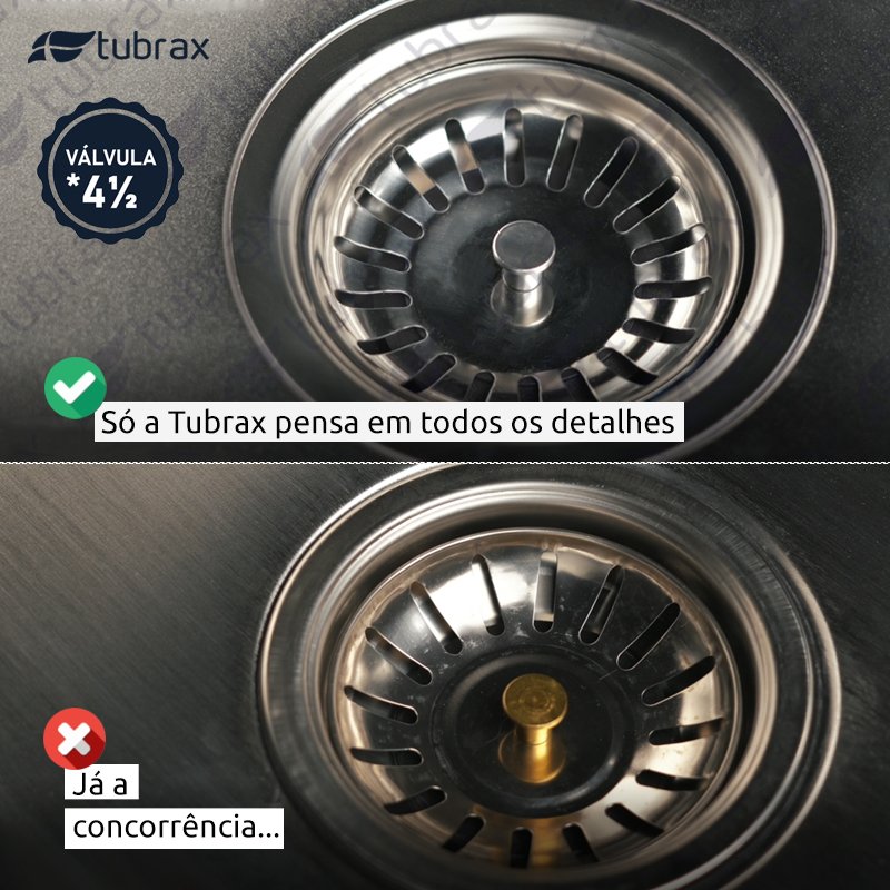 Cuba Dupla Cozinha Gourmet Aço Inox Luxo com Acessórios Tubrax - 9