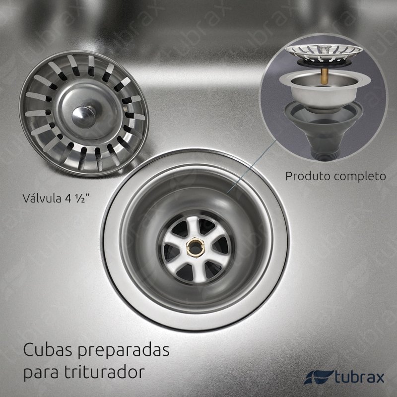 Cuba Dupla Cozinha Gourmet Aço Inox Luxo com Acessórios Tubrax - 6