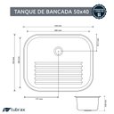 Ver mais imagens de Tanque 55 X 45 X 22cm Aço Inox 304 com Válvula Tubrax
