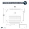 Tanque 55 X 45 X 22cm Aço Inox 304 com Válvula Tubrax - 8