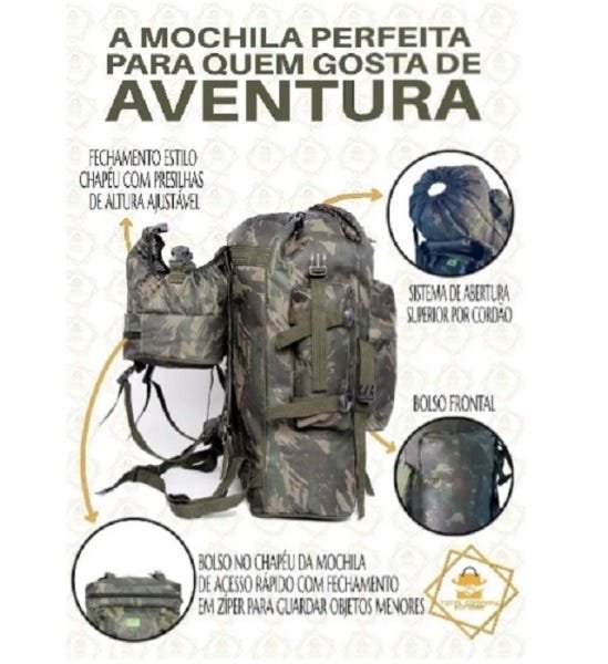 Mochila Impermeável Trilha Camping Viagem Reforçada - 3