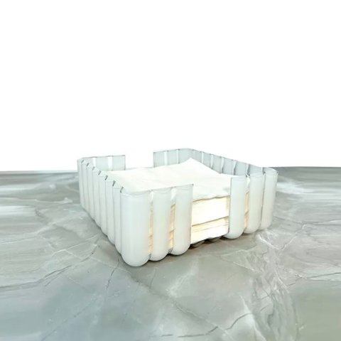 Porta Guardanapo em Bio Plástico Não Fóssil-19,6 X 19,6 X H8,4 Cm - Dolcevita - Pérola - Guzzini