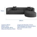 Ver imagem 3 de Sofá Modular Celinne Luxuoso Sala de Estar Decoração Luxo 265cm Linho