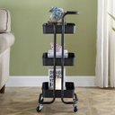 Ver imagem 3 de Carrinho 3 Andares Rack Organizador Salao de Beleza Casa Quarto Banheiro Rodas