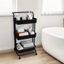 Ver imagem 1 de Carrinho 3 Andares Rack Organizador Salao de Beleza Casa Quarto Banheiro Rodas