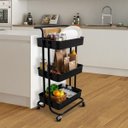 Ver imagem 4 de Carrinho 3 Andares Rack Organizador Salao de Beleza Casa Quarto Banheiro Rodas
