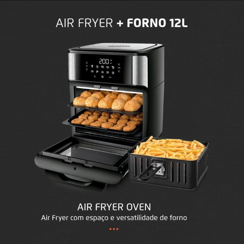Fritadeira Elétrica sem Óleo Air Fryer Oven 2 em 1 AFO-12L-BI 12L Digital Mondial - 3