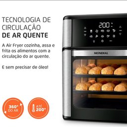 Fritadeira Elétrica sem Óleo Air Fryer Oven 2 em 1 AFO-12L-BI 12L Digital Mondial - 6
