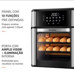 Fritadeira Elétrica sem Óleo Air Fryer Oven 2 em 1 AFO-12L-BI 12L Digital Mondial - 8