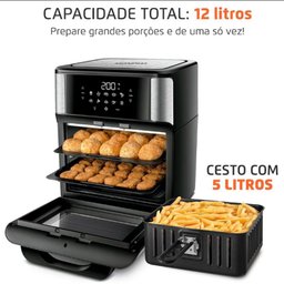 Fritadeira Elétrica sem Óleo Air Fryer Oven 2 em 1 AFO-12L-BI 12L Digital Mondial - 4
