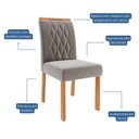 Ver mais imagens de Conjunto de Mesa de Jantar Tampo de Vidro Off White Louise 1,80 com e 6 Cadeiras Juliana Cinamomo/