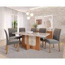 Ver imagem 2 de Conjunto de Mesa de Jantar Tampo de Vidro Off White Louise 1,80 com e 6 Cadeiras Juliana Cinamomo/