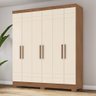 Guarda Roupa Solteiro B369 6 Portas Nature/off White - Móveis Briz - 2