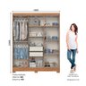 Guarda Roupa Solteiro B369 6 Portas Nature/off White - Móveis Briz - 4