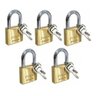 5 Cadeados Segredos Diferentes Lt-50mm Pado. 2 Chaves:Dourado - 1