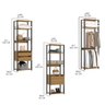 Guarda Roupa Modular para Quarto Casal 175/210x220 Cm Estilo Industrial Bacco 6 Peças MDP Carvalho M - 4