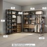 Guarda Roupa Modular para Quarto Casal 175/210x220 Cm Estilo Industrial Bacco 6 Peças MDP Carvalho M - 2