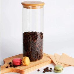Kit de 8 Potes Herméticos Vidro Tampa Bambu 400ml - 7