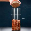 Ver imagem 3 de Kit de 8 Potes Herméticos Vidro Tampa Bambu 400ml