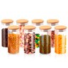 Kit de 8 Potes Herméticos Vidro Tampa Bambu 400ml - 1