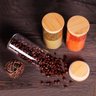 Kit de 8 Potes Herméticos Vidro Tampa Bambu 400ml - 8