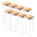 Ver imagem 2 de Kit de 8 Potes Herméticos Vidro Tampa Bambu 400ml
