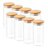 Kit de 8 Potes Herméticos Vidro Tampa Bambu 400ml - 2