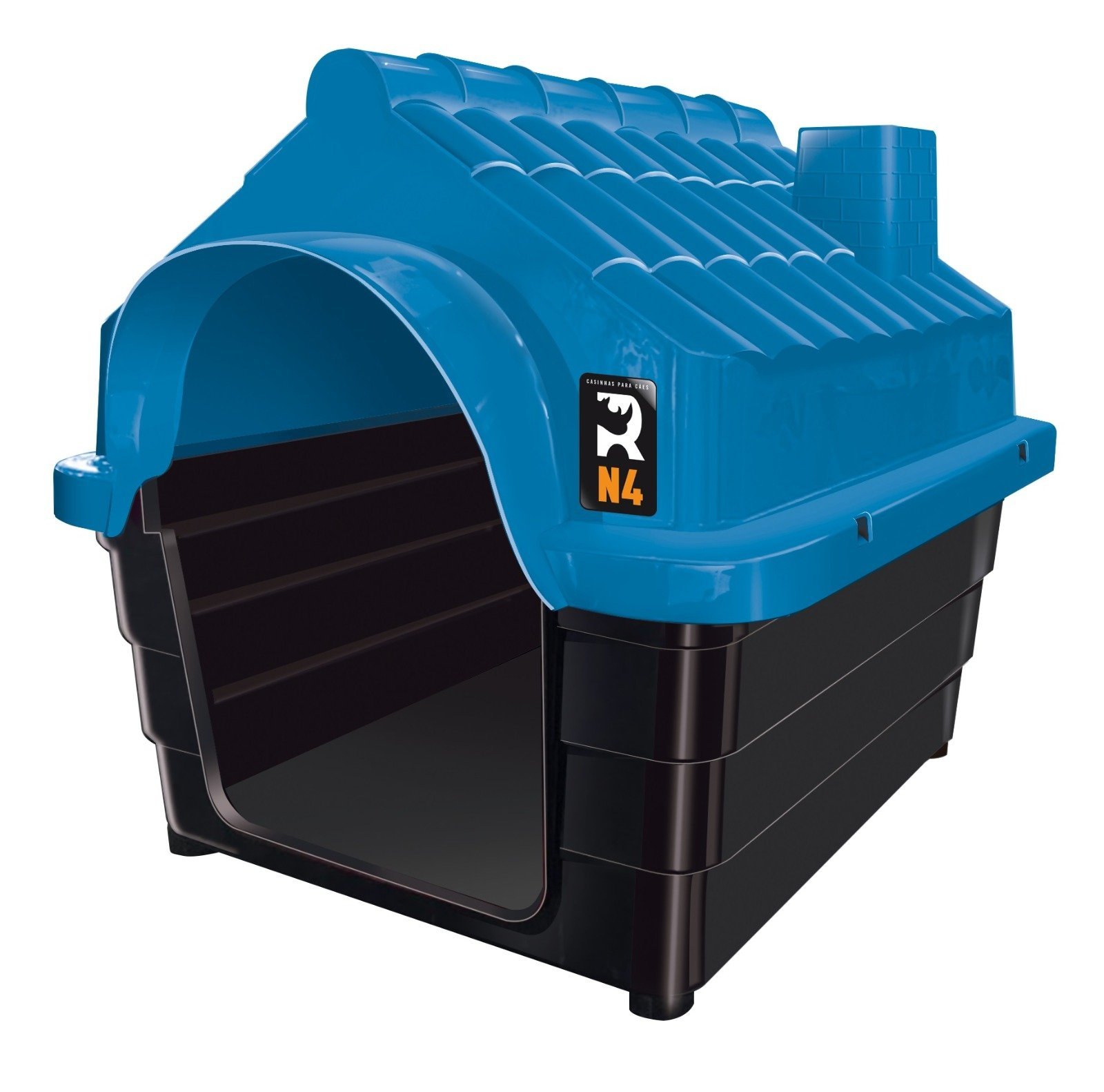 Casinha Cachorro Casa Plástica Desmontável N4 Mecpet Azul - 1