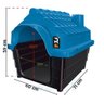 Casinha Cachorro Casa Plástica Desmontável N4 Mecpet Azul - 2