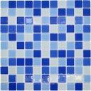 Ver imagem 3 de Pastilha de Vidro Cristal Azul Lisa Mescla 30x30cm