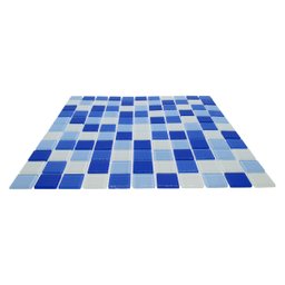Pastilha de Vidro Cristal Azul Lisa Mescla 30x30cm - 4