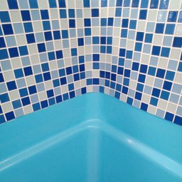 Pastilha de Vidro Cristal Azul Lisa Mescla 30x30cm - 10