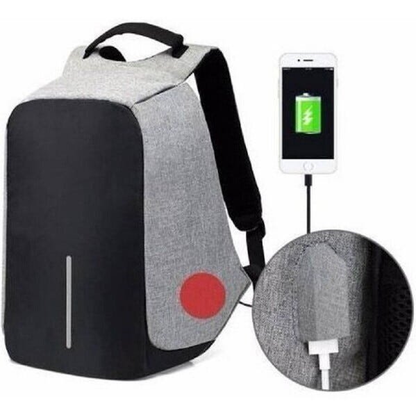 Mochila Notebook Executiva Colégio Trabalho Passeio Anti Furto Roubo Laptop - Cinza - 2