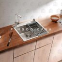 Ver imagem 2 de Cuba para cozinha gourmet pia aço inox com acessórios Corubos Pingoo.casa - Prata