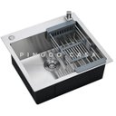 Ver imagem 3 de Cuba para cozinha gourmet pia aço inox com acessórios Corubos Pingoo.casa - Prata